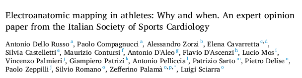 Electroanatomic mapping in athletes: Why and when. An expert opinion paper from the Italian Society of Sports Cardiology