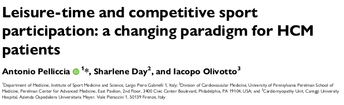 Leisure-time and competitive sport participation: a changing paradigm for HCM patients