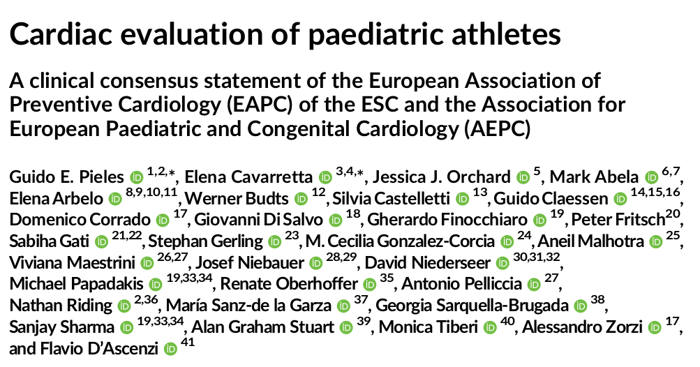 Cardiac evaluation of paediatric athletes