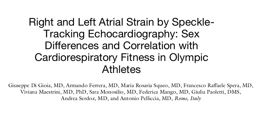 Right and Left Atrial Strain by Speckle- Tracking Echocardiography: Sex Differences and Correlation with Cardiorespiratory Fitness in Olympic Athletes